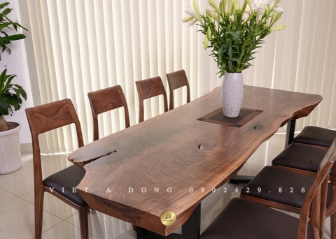 Bàn ăn gỗ óc chó BA-05