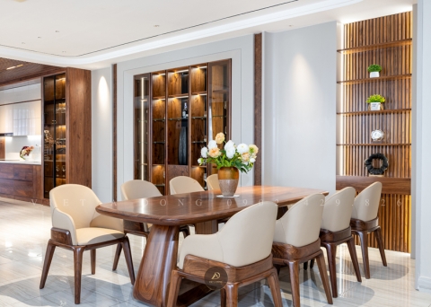 Bàn ăn gỗ óc chó BA - 33