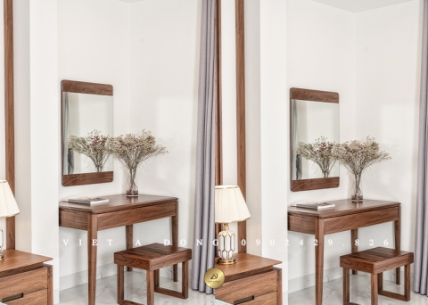 Bàn phấn gỗ óc chó BTD-04