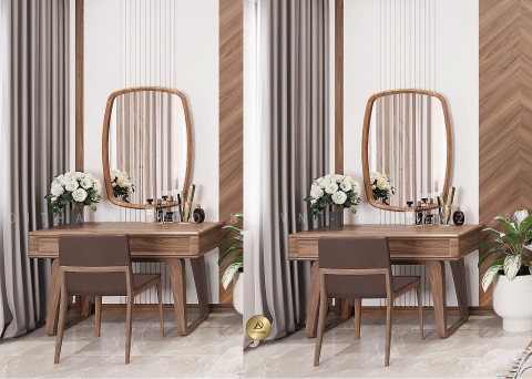 Bàn trang điểm gỗ óc chó BTD - 10