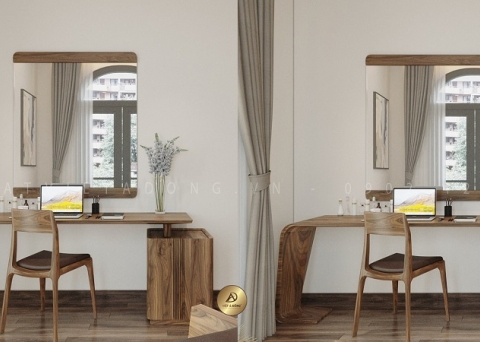 Bàn trang điểm gỗ óc chó BTD - 12