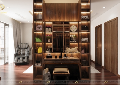 Bàn trang điểm gỗ óc chó BTD - 13