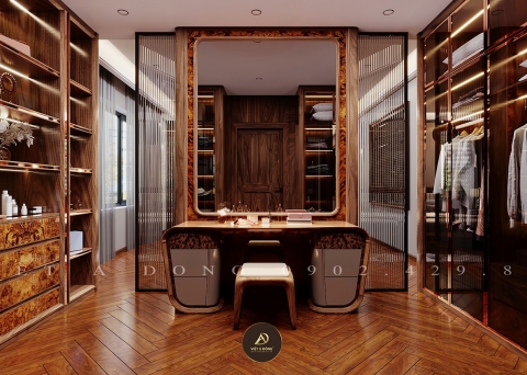 Bàn trang điểm gỗ óc chó BTD - 20