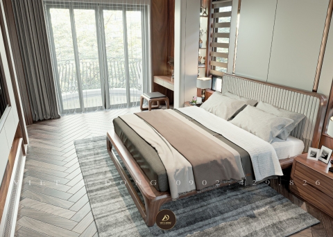 Giường ngủ gỗ óc chó GN-25