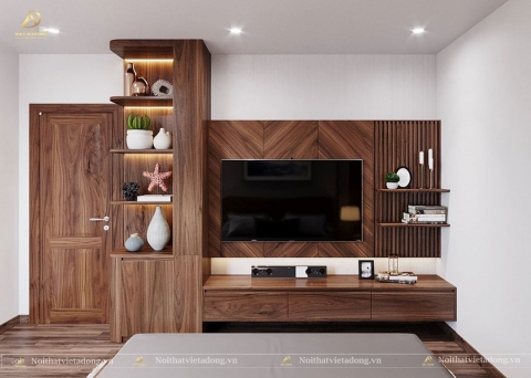 Kệ tivi gỗ óc chó KE-04