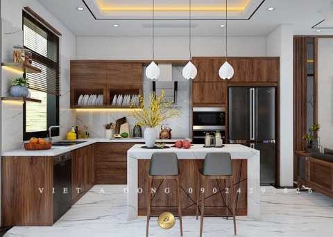 Tủ bếp gỗ óc chó TB-07