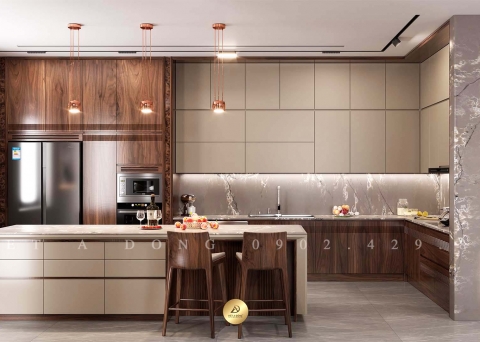 Tủ bếp gỗ óc chó TB - 22