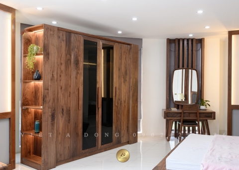 Tủ quần áo gỗ óc chó TA-02