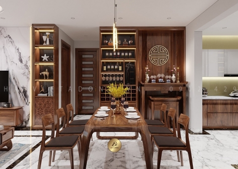  Tủ rượu gỗ óc chó TR-13