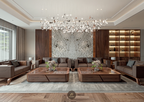 Sofa gỗ óc chó SF - 47