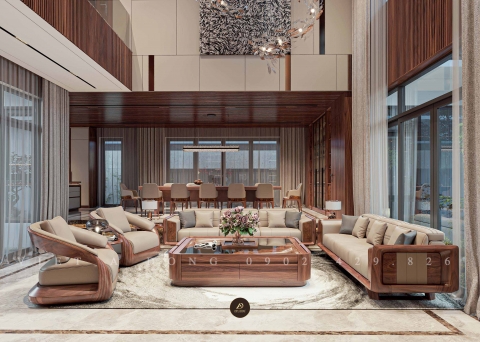 Sofa gỗ óc chó SF-14