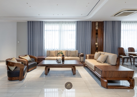 Sofa gỗ óc chó SF - 53