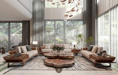 Vị thế gỗ óc chó cao cấp trong nội thất Việt qua lăng kính Việt Á Đông