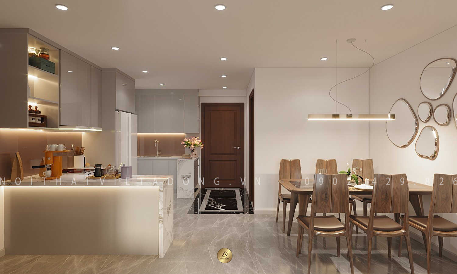 Thiết kế nội thất không gian phòng bếp