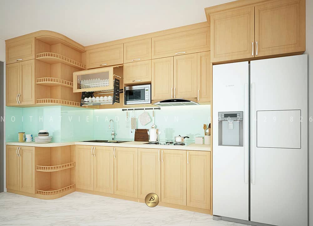 Tủ bếp gỗ Sồi Nga (Tần Bì)