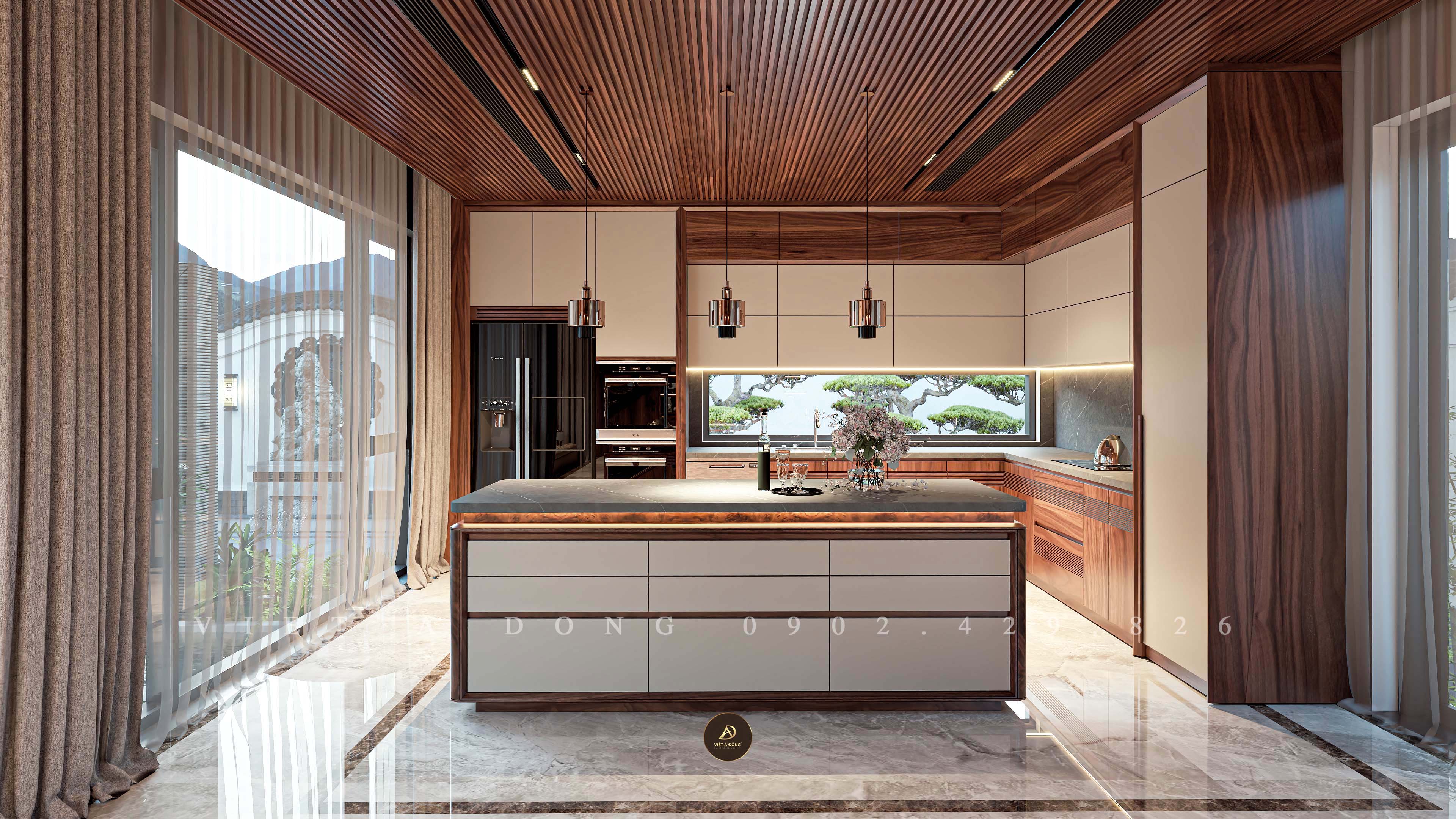 Thiết kế nội thất phòng khách biệt thự Quy Nhơn