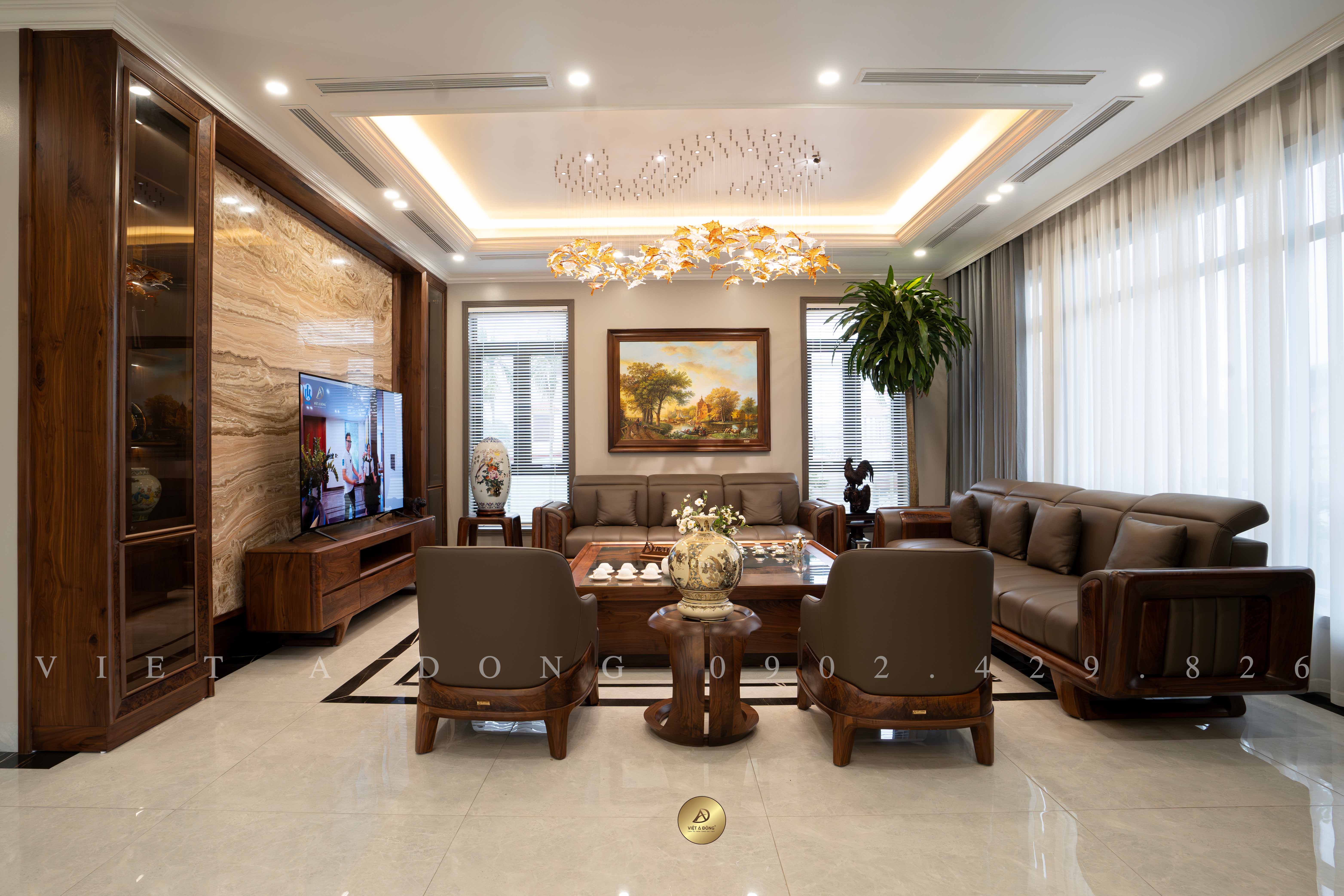 Sofa gỗ óc chó SF-03